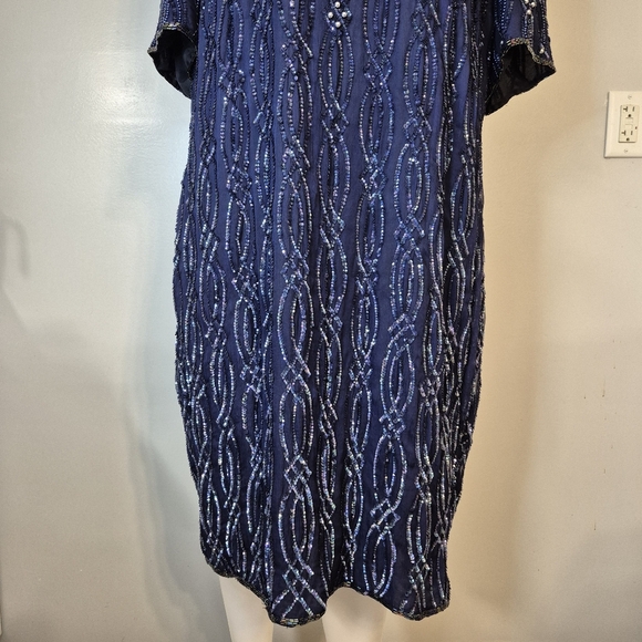 Sténay Beaded Sequin Keyhole Back Silk Dress - Picture 3 of 14